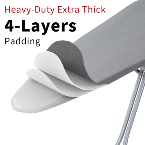 Ironing Board with Heat Resistant Cover and Thicken Felt Pad (Grey C) - color: Grey C