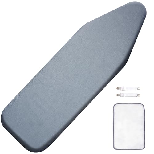 SheeChung Ironing Board Cover and Pad 18"x49",Wide Ironing Board Cover - color: Grey Blue, size: 49"L x 18"W