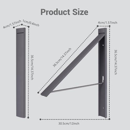 Clothes Drying Rack Folding Indoor,Laundry Room Organization,Wall Mounted Drying Racks for Laundry,Laundry Drying Rack Collapsible,Laundry Drying Rack,Retractable Clothesline (Gunmetal Gray) - color: Gunmetal Gray
