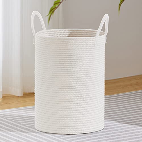 VIPOSCO 72L Tall Woven Laundry Basket Hamper, White - color: White, size: 72L