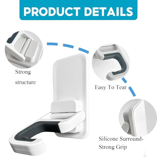 Broom Holder Wall Mount, 6 Pack Self Adhesive Broom and Mop Organizer