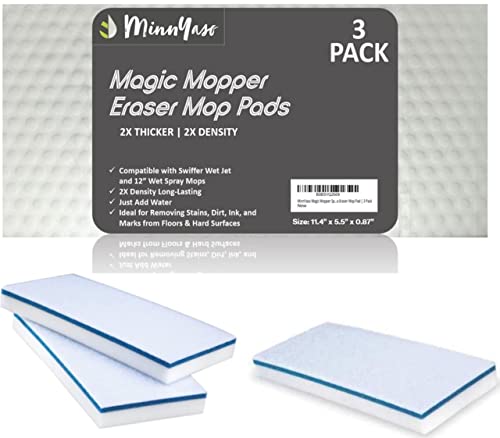 Magic Mopper Sponge Eraser Mop Pad, Compatible Fit Swiffer & 12" Spray Mops - style: Eraser Mop Pads for Swiffer Wet Jet & 12" Wet Mops