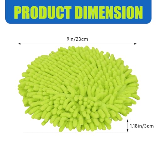Microfiber Chenilles Pads for Shark Steamer S7001 s7020 s7000amz s7000 s7001tgt s7201 s8201 S7005 s8001 Series Rotating Steam Scrubber,Scrub Sanitize at The Same,Round Scrubbing Mop Replacement Pad - color: 4 Green Microfiber Chenilles Pads