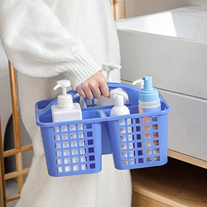 Portable Shower Caddy Basket Plastic Storage Basket with Compartments Blue - color: Blue