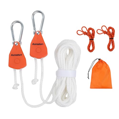 19FT Retractable Clothesline Outdoor with Ratchet Pulley - size: 19 FT