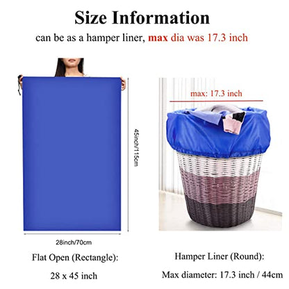 OTraki 28x45 inch Extra Large Laundry Bag 2 Pack Drawstring Laundry Hamper Bag Heavy Duty Dirty Clothes Bag Washable Organizer Storage for Camp Drying Do Not Exceed 176℉ Blue - size: 28x45 inch