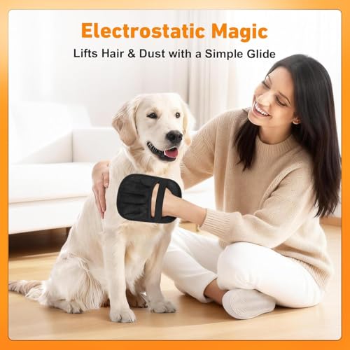 Pet Hair Removal Glove, Reusable Electrostatic Cat Dog Hair Remover Glove - color: 2pcs