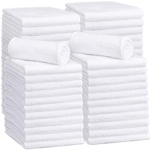 Shimeyao 30 Pcs 16 x 16 Inch Edgeless Microfiber Plush Towels for Cars Detailing Drying Wash Polishing Absorbent Cleaning Cloths, 500 GSM (White) - color: White, size: 16 x 16 Inch