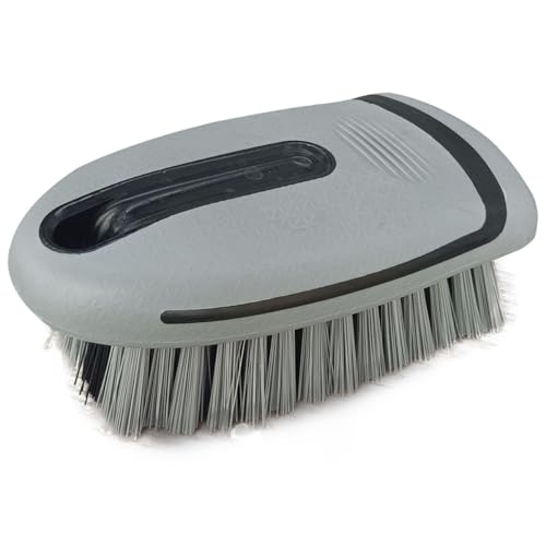 Carpet and Upholstery Cleaning Brush - Stiff Bristle Carpet Scrubber Car Cleaning Brush for Car Interior and Home - Leather Brush Auto Detailing Scrub Brushes for Couch, Floor Mats, Clothes (Grey) - color: Gray