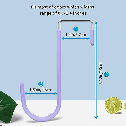 FYY Over the Door Hooks, Single-Hanger 4 Pack, Fits Doors 1 3/8" Lavender - color: A Lavender, size: Short, style: 4 Pack