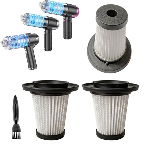 3Pack Hepa Filters Replacement Compatible with KMM LT-161 & LT-163 Handheld Car Vacuum, Washable and Durable Filters Works with KMM LT-161 / KMM LT-163 High Power Vacuum Portable Cordless.