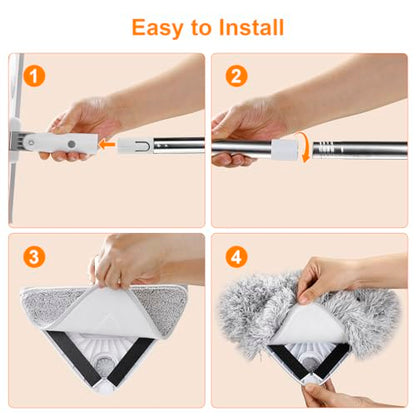 MUEE Window Squeegee with 78" Extension Pole, High Reach Window Cleaner