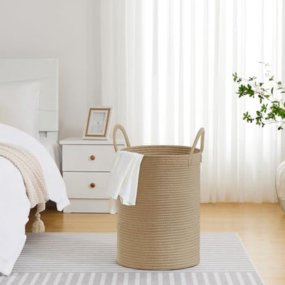 VIPOSCO 72L Tall Woven Laundry Basket Hamper, Jute - color: Jute, size: 72L