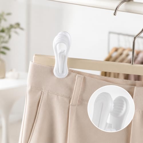 100 Pack White Plastic Hanger Clips for Baby Clothes Hanger Clips