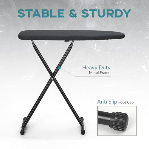 RAINHOL Ironing Board 48x15, Black Wide Full Size Iron Table - color: Black, size: 48"L x 15"W