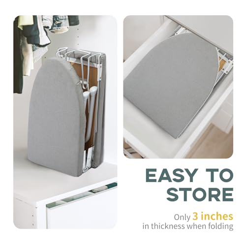 RAINHOL Portable Mini Tabletop Ironing Board 32"x12" - color: Gray, size: Solid Wood