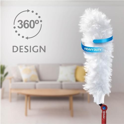 O-Cedar Flex & Catch Heavy Duty Dusting Kit with 3 Disposable Duster Refills | Extendable 3 Ft Handle with Stay-On Duster Hook | Traps 3X More Dust Than Feather Dusters