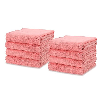 kimteny 8 Pack Microfiber Kitchen Dish Towels for Washing Dishes, Pink - color: Pink, size: 13x28 - 8 Pack
