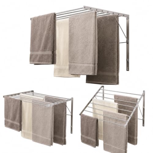 Smartsome | Wall Mounted Clothes Drying Rack | 22" Wide | 15 Linear Feet - size: 22 inches