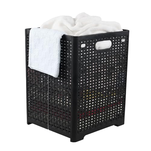 Collapsible Laundry Basket Hamper, 40 L Tall Foldable