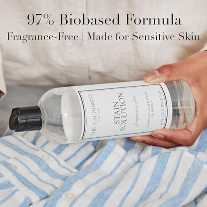 The Laundress Stain Solution, Laundry Stain Remover Treatment for Makeup, Red Wine, Coffee, Grass, 16 oz Stain Brush, Laundry Brush for Clothes Stain Removal, Small Brush for Cleaning