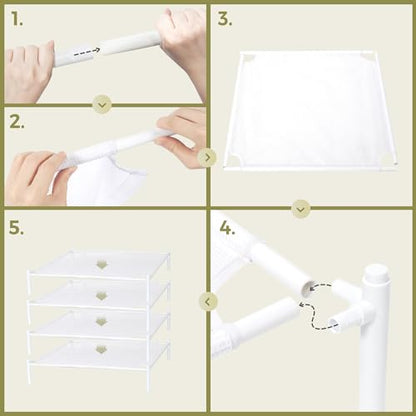 Sweater Drying Rack, 4-Pack Stackable Flat Mesh Clothes Drying Rack - size: 4-Pack