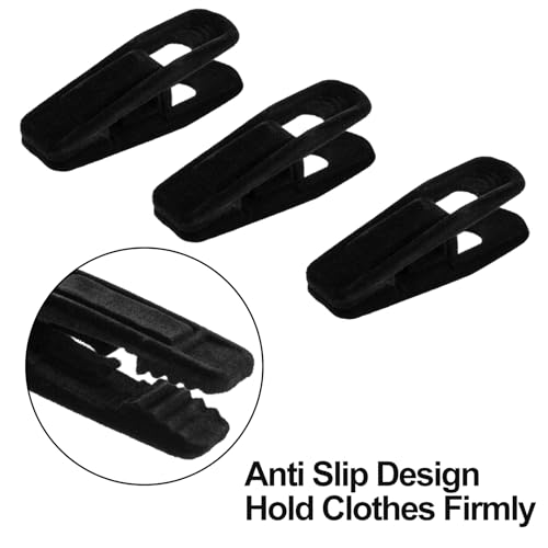 Hanger Clips for Velvet Hangers, 40 Pack Strong Finger Clips Black - color: Black, size: 40 Pack