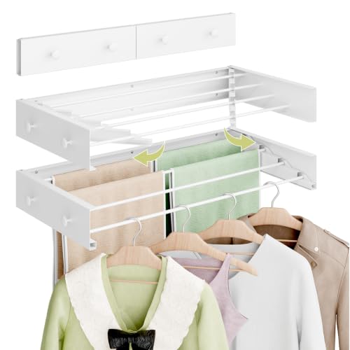 Foldable Wall-Mounted Clothes Drying Rack, 23.6 Inches, Holds up to 60 lbs - size: 23.6" Long