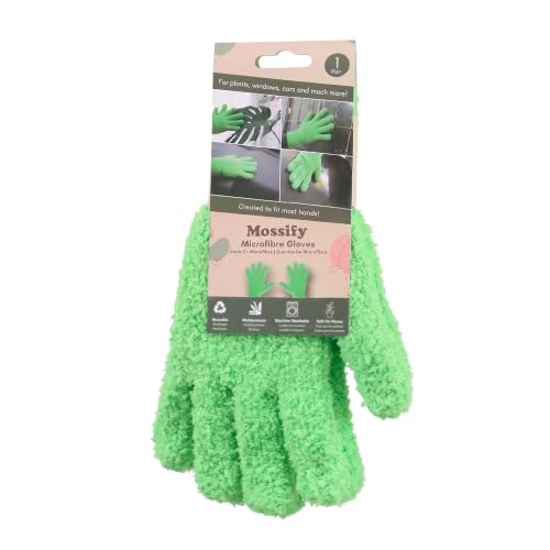 Mossify Leaf Shining Microfiber Gloves - color: Green