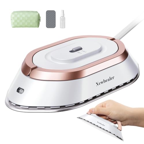 Newbealer Travel Iron Set, 100-240V Mini Dry Iron for Clothes (No Steam) - color: White