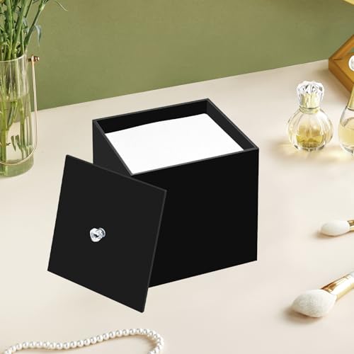 Disposable Face Towel Holder Facial Towelettes Container Box Acrylic, Black - color: Black