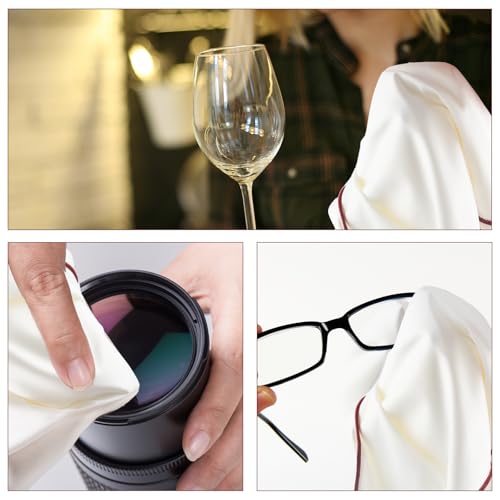 5 Pcs Wine Glass Polishing Cloths Large Microfiber Cleaning Cloths 20 x 14 Inch Lintless Towels for Drying Wine Glasses Cleaning Window Stemware Dishes Glassware (5 Colors)