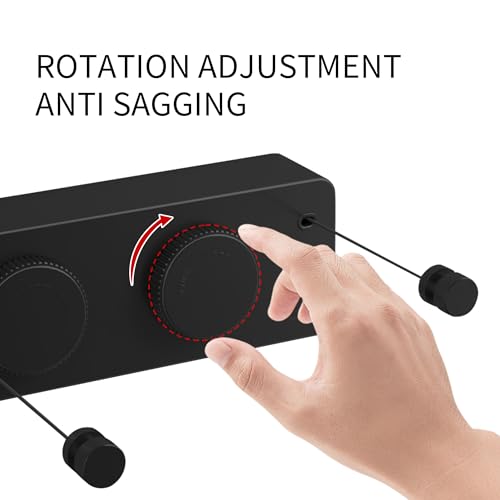 JOOM Double Retractable Clothesline, 2 x 13.8 FT, 40 LB Heavy-Duty, Black - color: Double Line Black