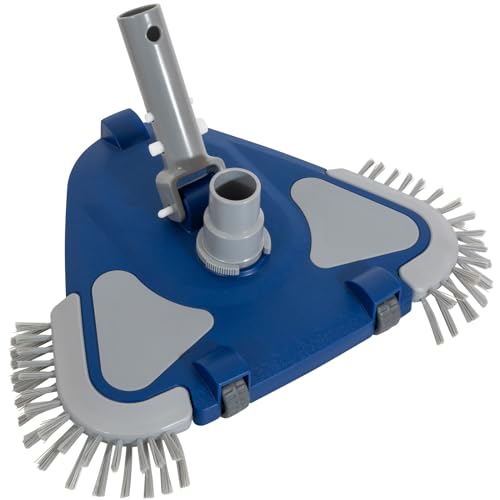 POOLAZA Weighted Pool Vacuum Head with Rotatable Hose Connector & Brushes