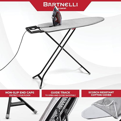Bartnelli Extreme Stability Ironing Board & Iron Rest 43x13 Iron Surface
