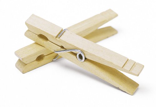 Whitmor Wooden Clothespins, 50 Pack Heavy Duty Natural Hardwood Clothes Pins with Rust Resistant Steel Springs, Reusable Laundry Clips for Clothesline, Crafts, Home Decor & Hanging Photos, Linen - color: Linen, size: Set of 50