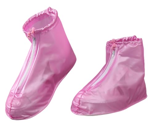 SUJAYU Waterproof Shoe Covers Reusable Shoe Covers for Rain, PVC Shoe Covers Waterproof Shoe Covers for Rain Shoe Covers Outdoor Cycling Hiking Men Women - color: Pink, size: Small