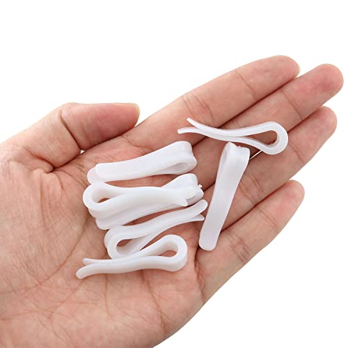 MEETOOT 150pcs Transparent Plastic Alligator Clip 39mm Shirt Fixing Packing Clip U Shape Plastic Clothespins for Ties Socks Pants Shirts - color: White
