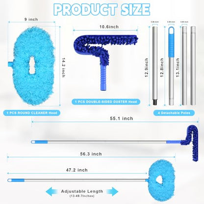 Eunice Ceiling Fan Cleaner Duster with Extension Pole - color: Blue4, size: 4.2FT