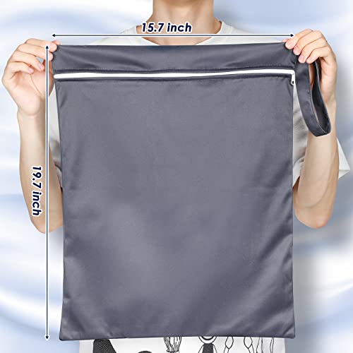 Shappy 2 Pack Wet Dry Bag Travel Laundry Waterproof,Dinosaur Style - style: Solid Gray Blue