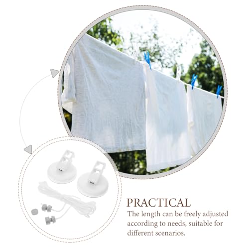 Garneck 5m Portable Clothesline Set with Suction Cups: Retractable PVC Clothes Line Easy-to-Hang for Travel Outdoor Laundry Rope for Camping Indoor Hotels Rvs