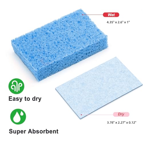 6 - Pack Non-Scratch Scrub Sponges - Sponges for Dishes and Washing Dishes, Cleaning Sponges for Kitchen Home Office, Magical 3D DIY Art and Craft Suppliers（Blue） - color: Blue, size: 6 - Pack