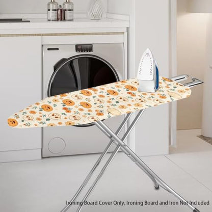 Halloween Pumpkin Ironing Board Cover and Pad 16 x 55 Inch Iron Board Cover with Elastic Edge & Adjustable Fastener Resist Scorching and Staining Extra Thick Padding - color: Halloween Pumpkin5