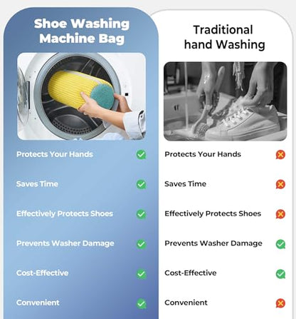 Shoe Washing Machine Bag 2-Pack, Reusable Heavy Duty Laundry Bag - 360° Deep Clean for Sneakers, Tennis Shoes in Washer & Dryer, Prevents Deformation, Grey - color: Grey
