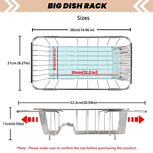 Sink Dish Drainer Rack, Expandable Stainless Steel Dish Drying Rack - color: Small Dish Drying Rack