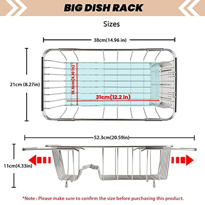 Sink Dish Drainer Rack, Expandable Stainless Steel Dish Drying Rack - color: Small Dish Drying Rack