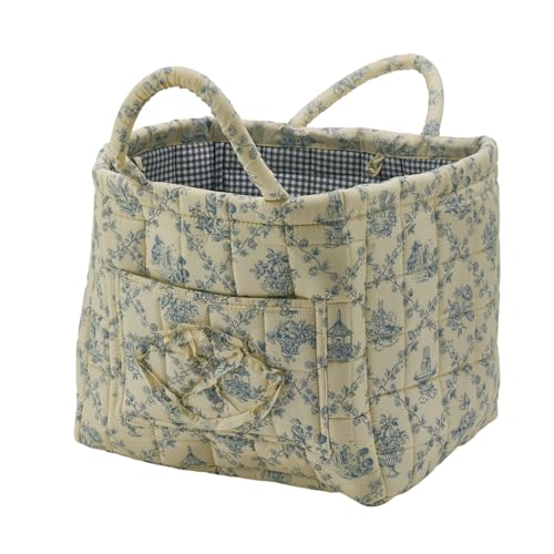 Boho Fabric Storage Basket, Large Capacity Laundry Basket, 12.2'' x 10.23'' x 10.23'' Collapsible Laundry Hamper with Easy Carry Handles (B Multi-Color 2, L) - color: B Multi-Color 2