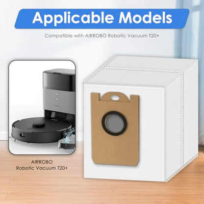 (6 Pack) T20+ Replacement Dust Bags Compatible With Airrobo T20+ Robotic Vacuum Cleaner, Accessories Kit, Large Capacity, Vacuum Bags - color: T20+ Dust Bags(6 Pieces)