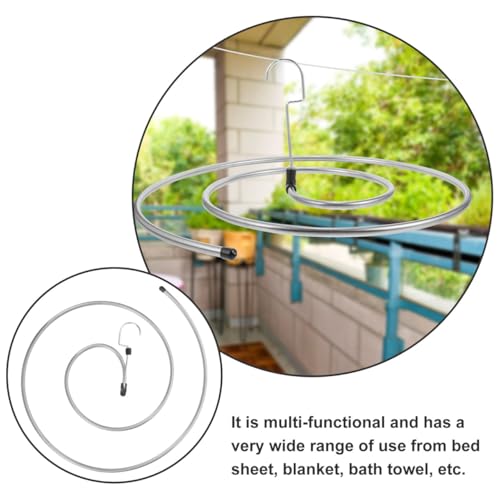 Cabilock Spiral Laundry Drying Rack 11X15 Inch Space-Saving Hanger for Bed Sheets Blankets Towels Indoor Outdoor Use