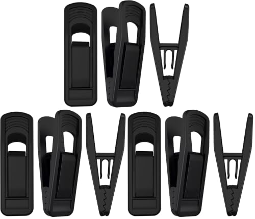 TOFIIGREM Hanger Clips Perfect for Velvet Hangers (Black, 80 PCS), Strong Plastic Clips Pant Skirt Hanger Clips for Black Flocking Felt Hangers (Pack of 3) - color: Black, size: 80pc (Pack of 3)